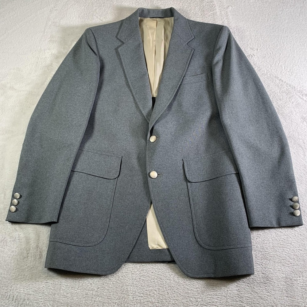 Vintage Kuppenheimer Blazer Mens 38R Regular Gray Two Button Sport Coat Jacket‎